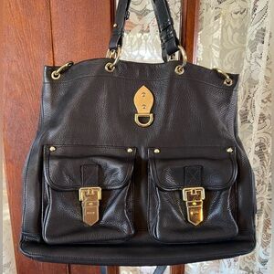 Flawless LIKE NEW Mulberry Black Leather Crossbody Tote Bag Purse
